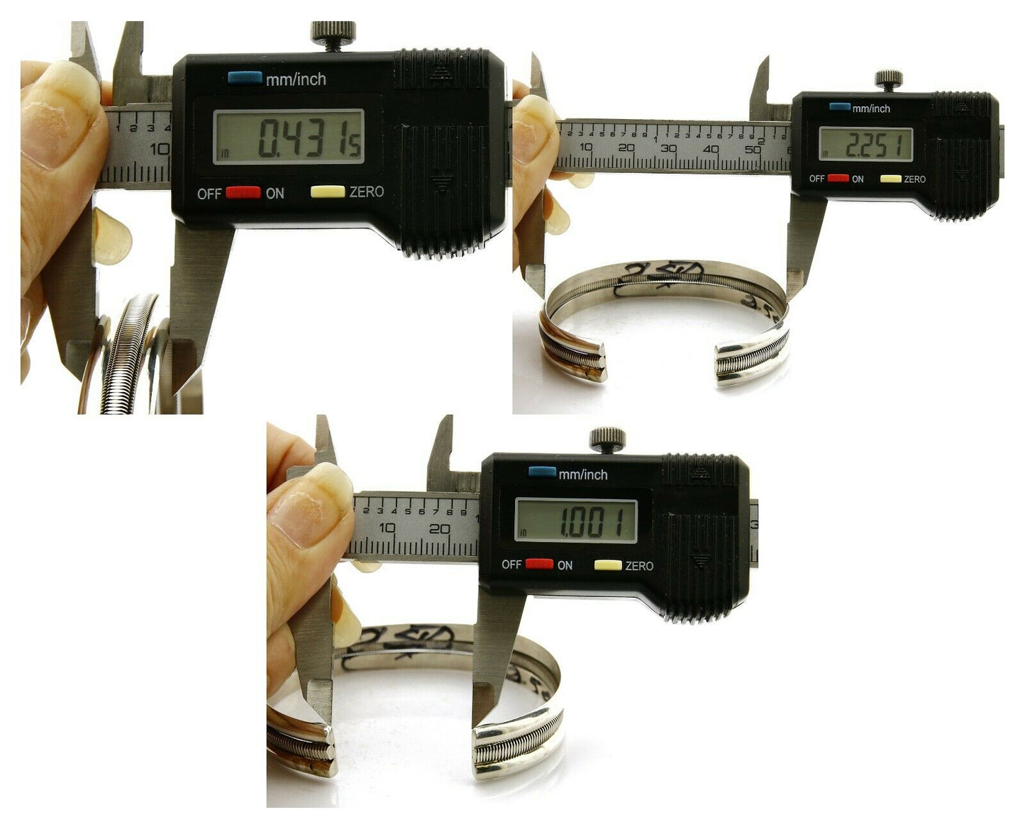 Women's Navajo Bracelet .925 Silver Handmade Cuff Signed TAHE C.1980's