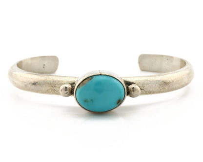 Navajo Bracelet .925 Silver Morenci Turquoise Native American Artist C.80's