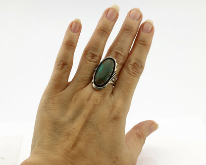 Navajo Ring .925 Silver Royston Turquoise Artist Signed M Begay C.1980's