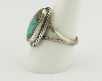Navajo Ring 925 Silver Natural Blue Kingman Turquoise Native Artist C.80's