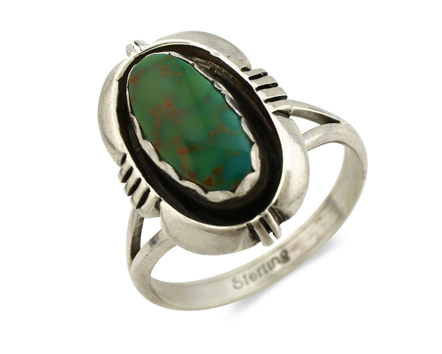 Navajo Ring .925 Silver Royston Turquoise Handmade Native American C.80's
