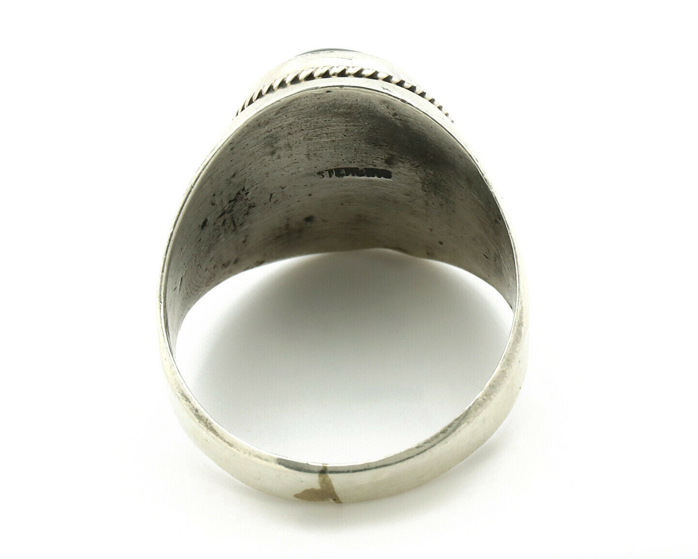 Navajo Ring .925 Silver Handmade Black Onyx Native American Artist C.80's