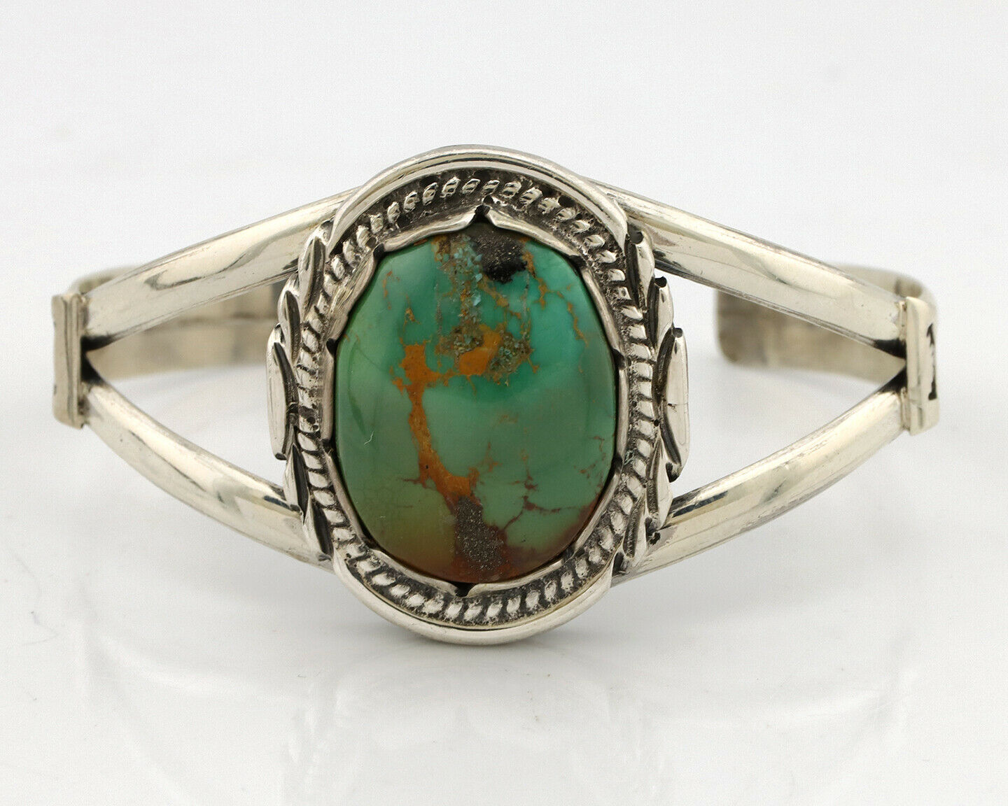 Navajo Bracelet .925 Silver Royston Turquoise Signed Apache Manufacturing C.80's