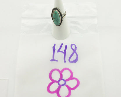 Navajo Ring .925 Silver Natural Turquoise Artist Signed Native American C.80's
