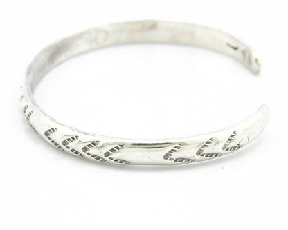Navajo Bracelet .925 Silver Hand Stamped Arrow Head Artist I Montoya C.80's