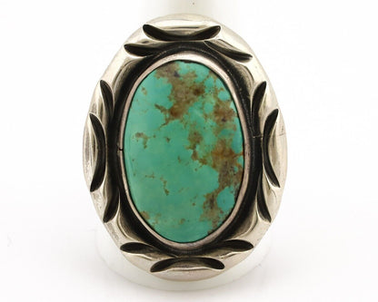 Men's Navajo Ring 925 Silver Kingman Turquoise Native Artist Signed C Montoya