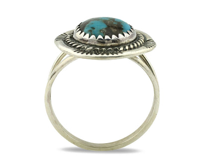 Navajo Ring .925 Silver Blue Turquoise Native American Artist C.1980's