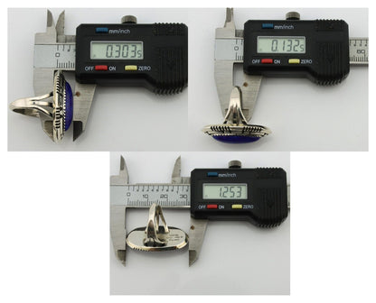 Navajo Ring 925 Silver Natural Lapis Lazuli Artist Signed William Denetdale C80s