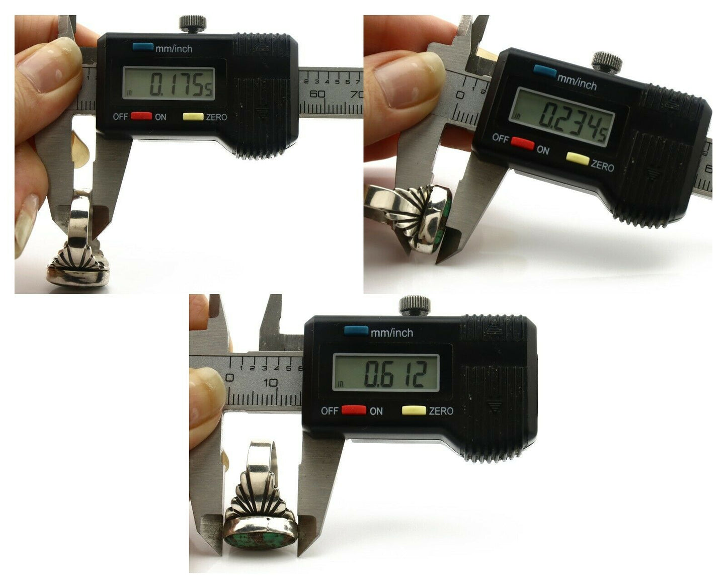 Navajo Ring .925 Silver Blue Green Arizona Turquoise Artist Signed Apache C.80's