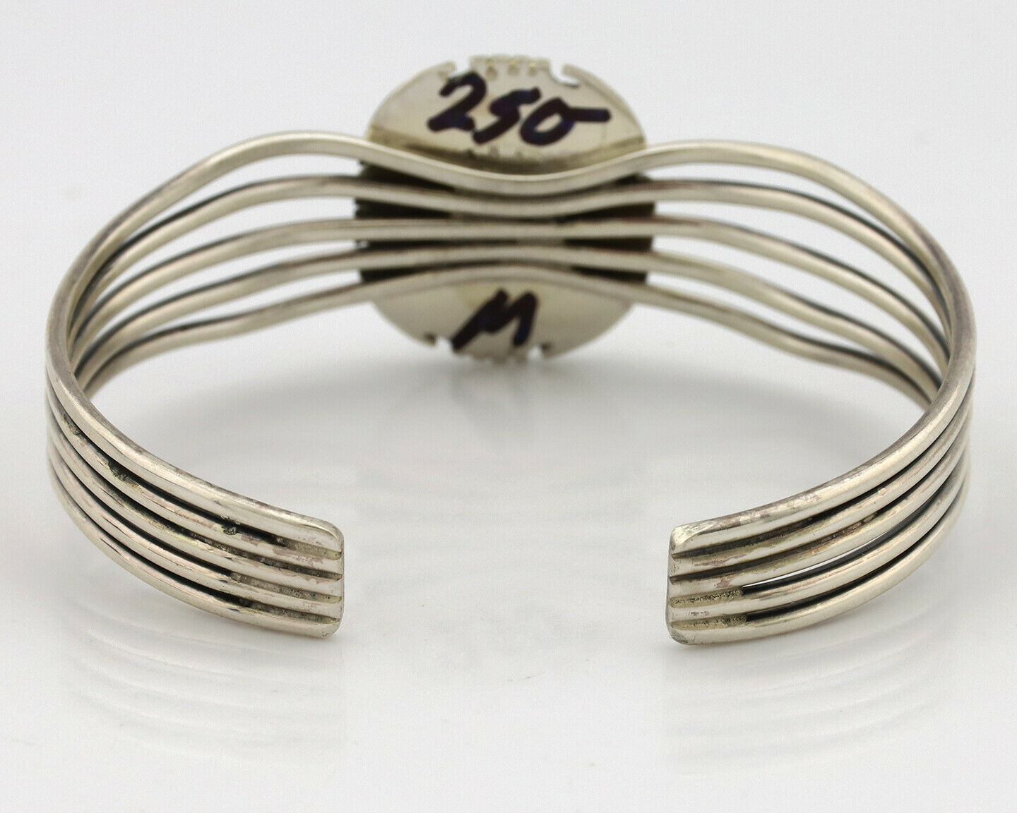 Navajo Bracelet .925 Silver Natural Pink Mussel Signed Hyson Craig C.90's