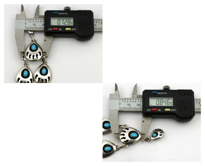 Navajo Necklace .925 Silver Sleeping Beauty Turquoise K Chavez C.80's
