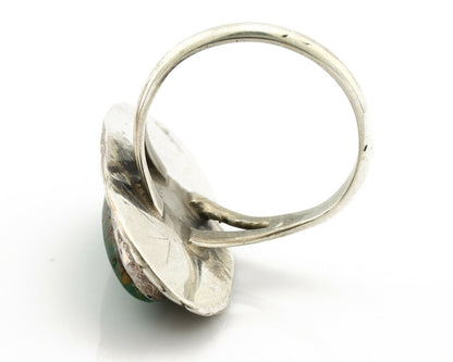 Navajo Ring .925 Silver Blue Gem Turquoise Native American Artist C.80's