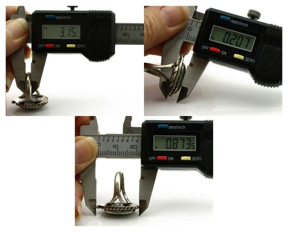 Navajo Ring .925 Silver Kingman Turquoise Artist Signed Sun C.1980's