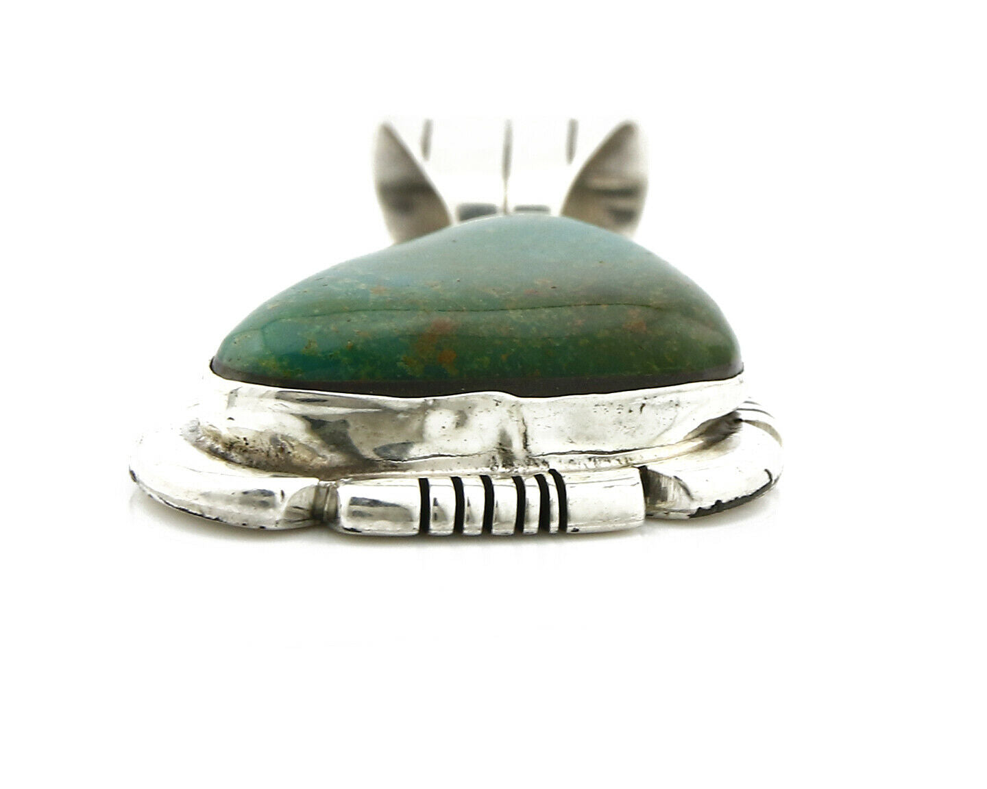 Navajo Pendant .925 Silver Kingman Turquoise Signed Artist HB C.80's