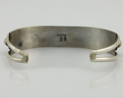 Women's Navajo Bracelet 925 Silver Natural Pink Mussel Native American Signed BB