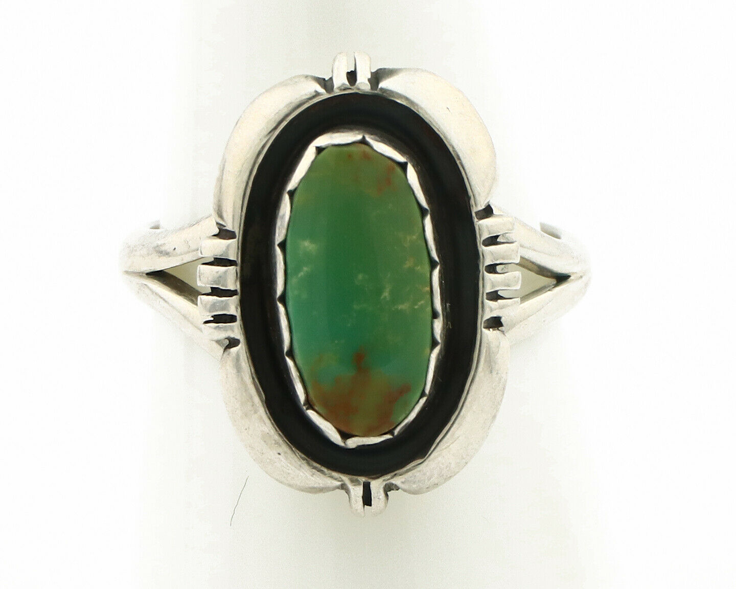 Navajo Ring .925 Silver Kingman Turquoise Handmade Native American Artist C.80's