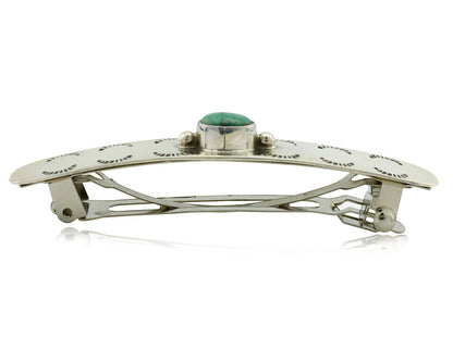 Navajo Hair Clip .925 Silver Turquoise Mountain Native American Barrette C.80's