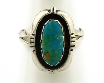 Navajo Ring .925 Silver Kingman Turquoise Artist Signed Apache C.80's