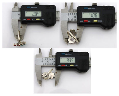 Zuni Flower Ring 925 Silver Turquoise & Coral Native American Artist C.80's