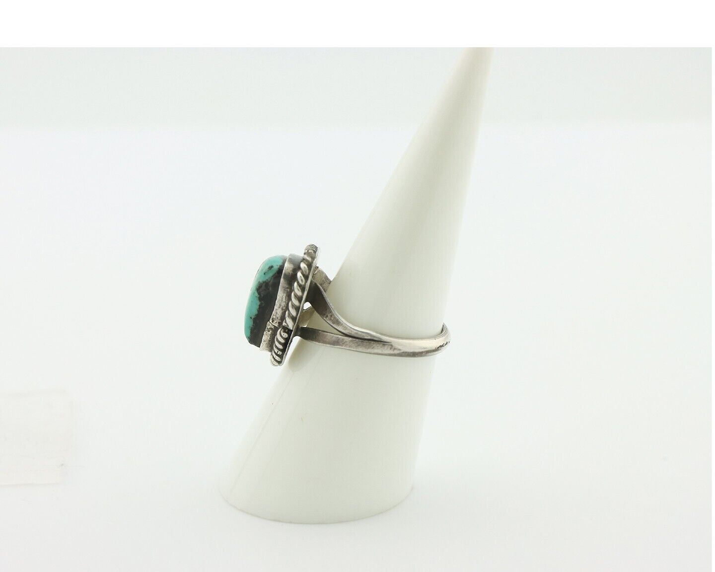Navajo Handmade Ring .925 Silver Southwest Turquoise Native Artist C.80's