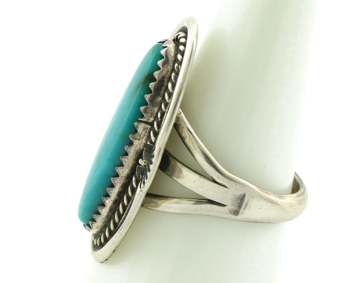 Navajo Ring 925 Silver Southwest Blue Turquoise Artist Signed Begay C.80's