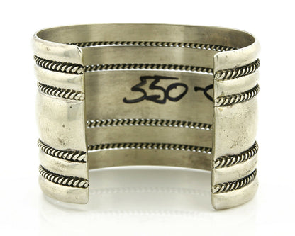 Navajo Bracelet .925 Silver SOLID Handmade Signed Artist Tom Hawk Circa 1980's