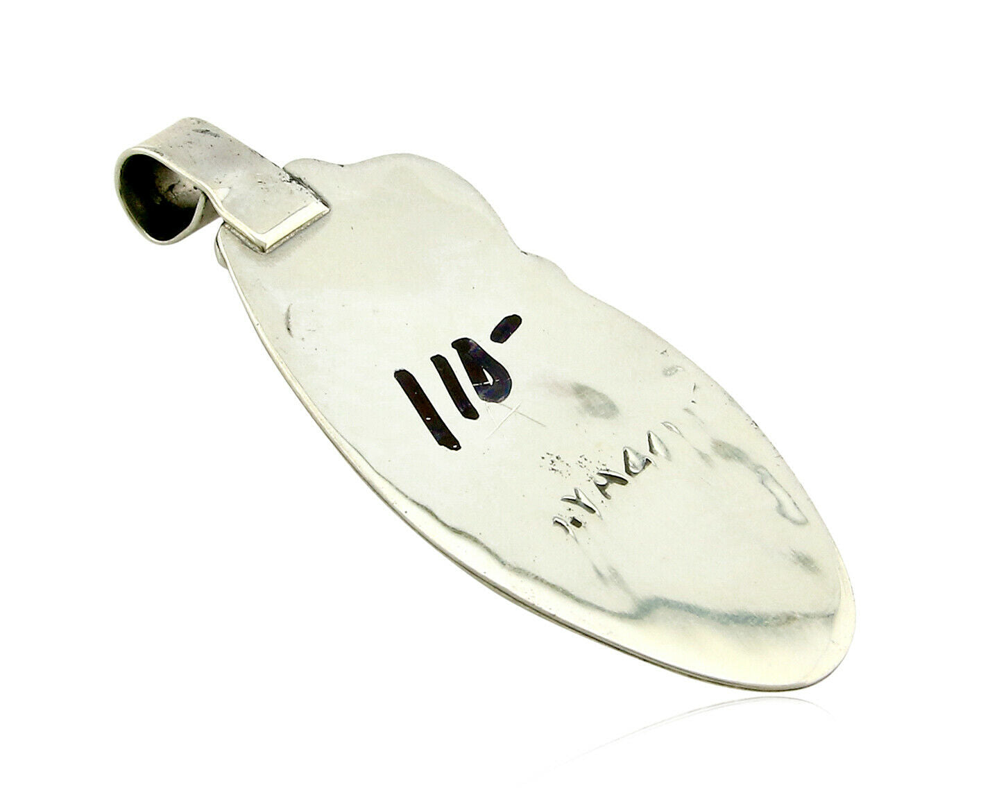 Navajo Pendant .925 Silver Real Natural Pink Mussel Signed Yazzie C.80's