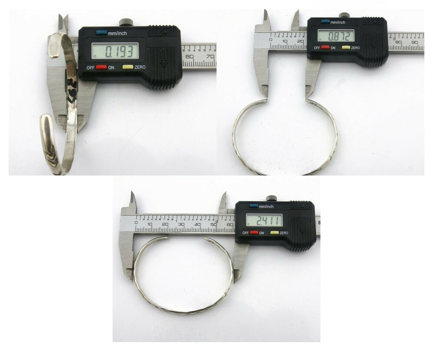 Navajo Bracelet .925 Silver Hand Stamped Arrow Head Artist I Montoya C.80's