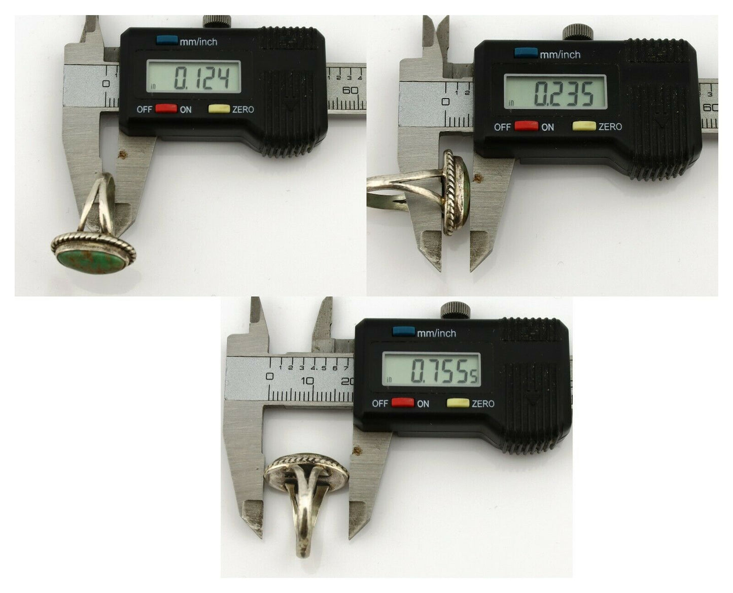 Navajo Ring .925 Silver Manassas Turquoise Artist Native American C.1980's