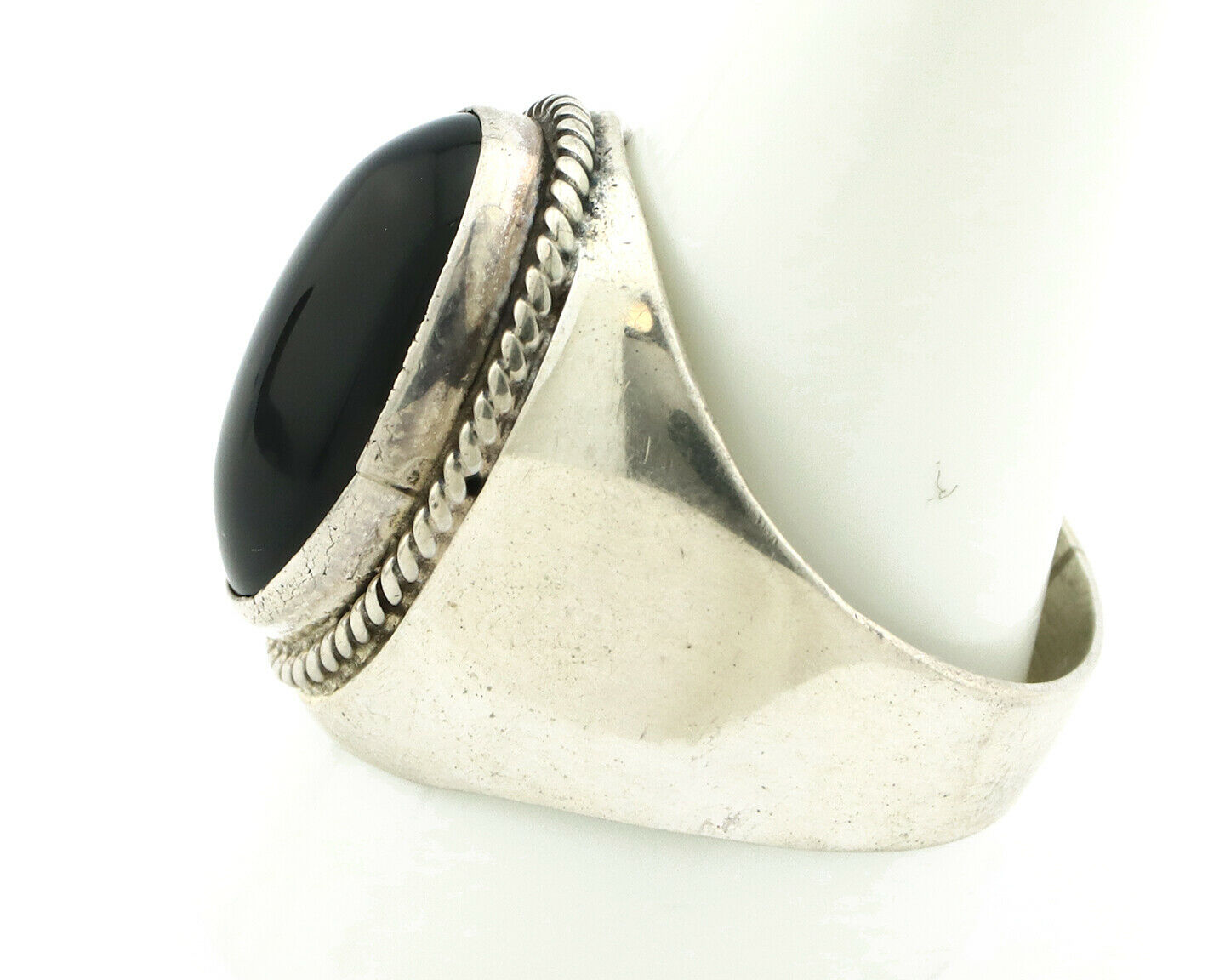 Navajo Ring .925 Silver Handmade Black Onyx Native American Artist C.80's