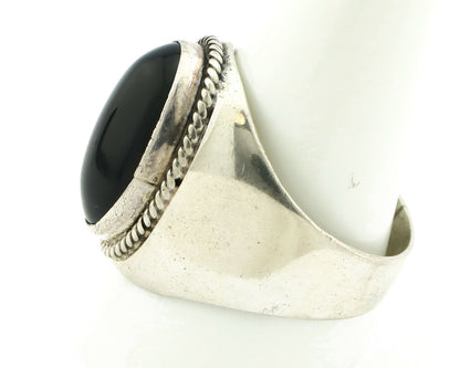 Navajo Ring .925 Silver Handmade Black Onyx Native American Artist C.80's