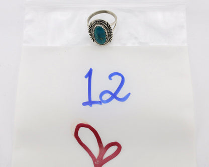 Navajo Ring .925 Silver Nevada Turquoise Native American Artist C.1980's