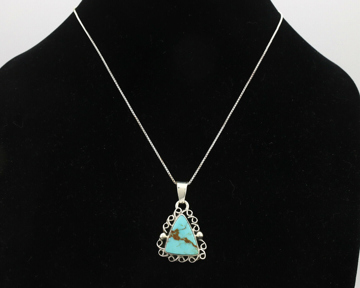 Navajo Pendant .925 Silver Bisbee Turquoise Artist Signed Gecko C.80's