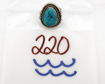 Navajo Ring 925 Silver Natural Blue Turquoise Artist Signed Ben S C.80's