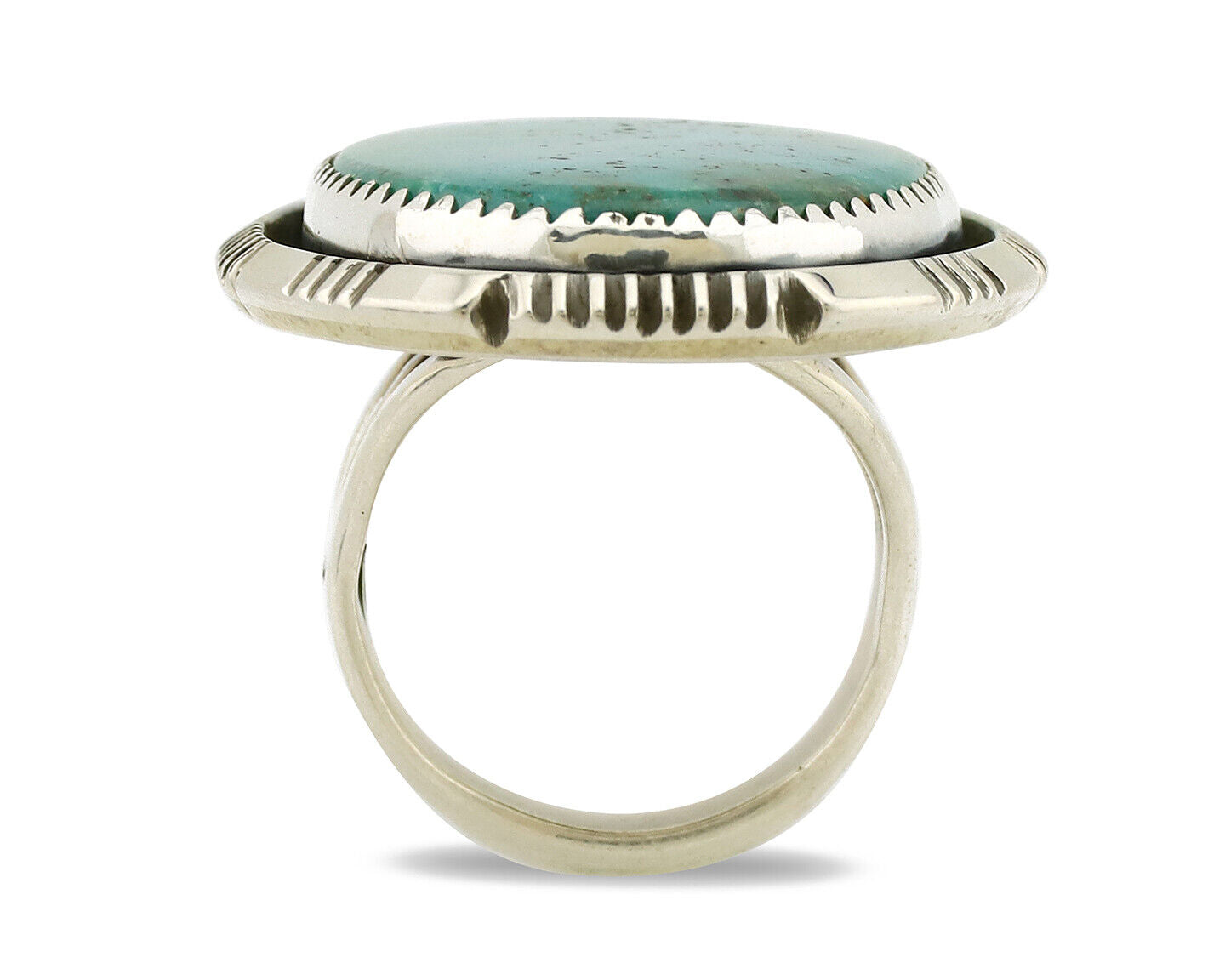 Navajo Ring 925 Silver Natural Southwest Turquoise Signed William Denetdale C80s