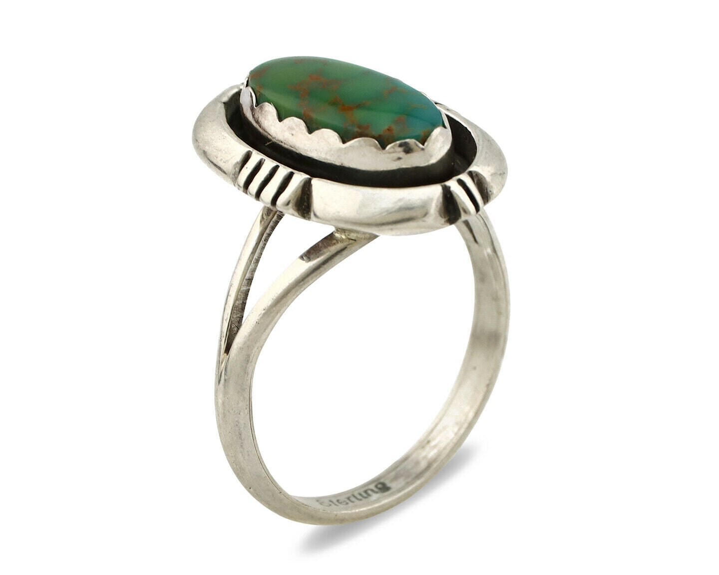 Navajo Ring .925 Silver Royston Turquoise Handmade Native American C.80's