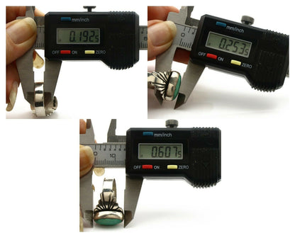 Navajo Ring .925 Silver Kingman Turquoise Artist Signed Apache C.80's