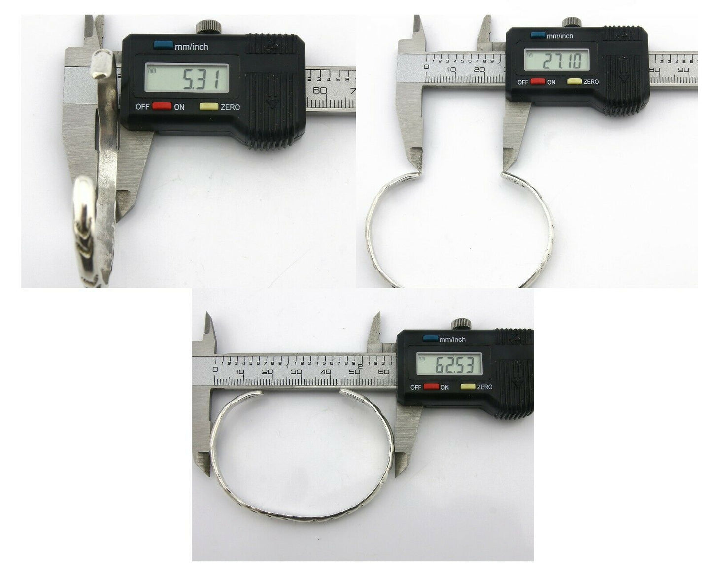 Navajo Bracelet .925 Silver Hand Stamped Arrow Head Artist Montoya C.80's #65