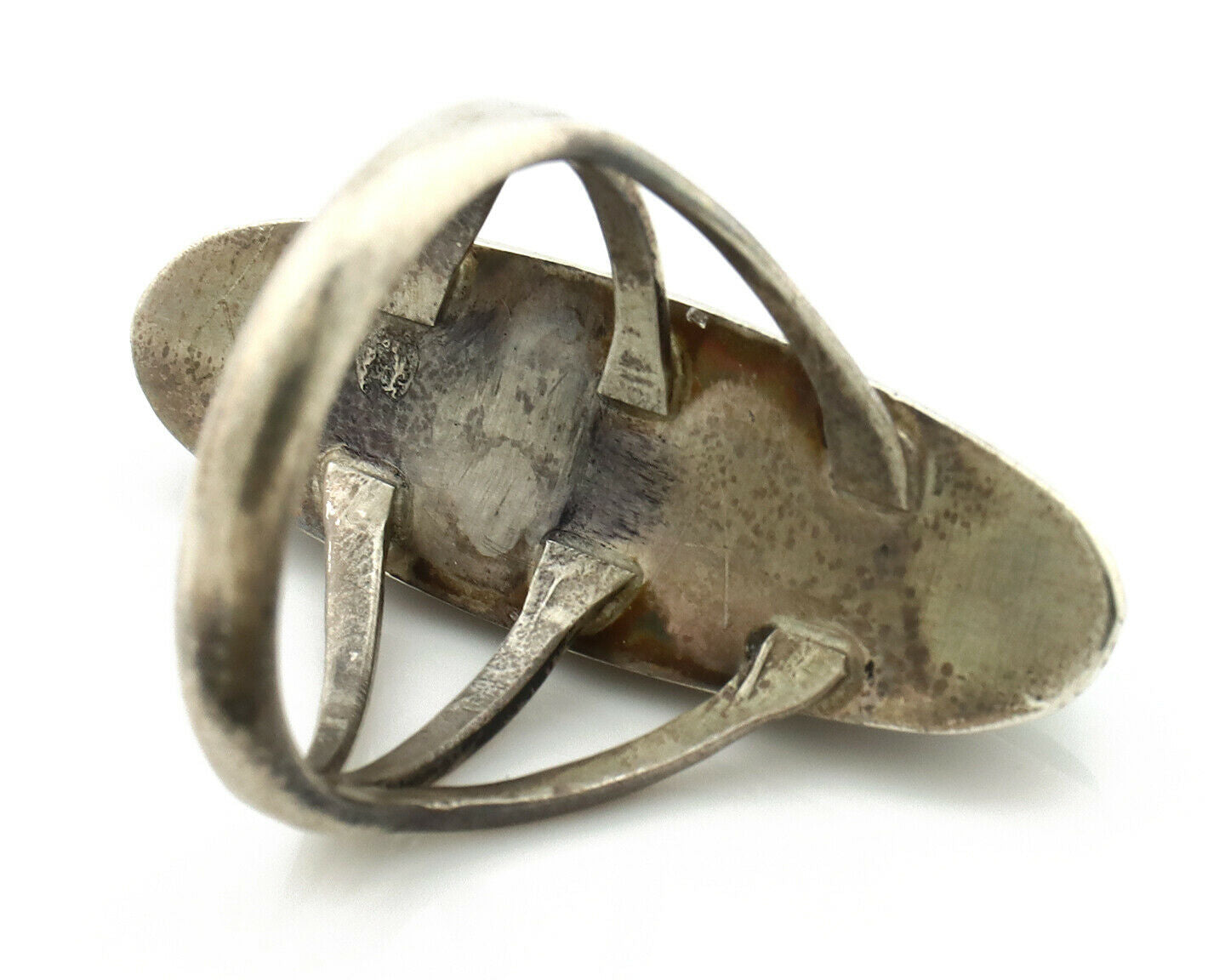 Navajo Ring .925 Silver Blue Green Southwest Turquoise Native Artist C.80's