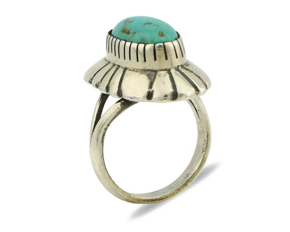 Navajo Ring .925 Silver Arizona Turquoise Signed M Montoya C.80's