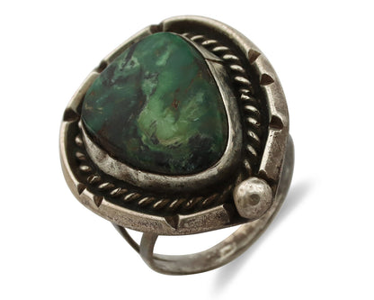 Navajo Ring 925 Silver Bisbee Turquoise Native American Artist C.1980's