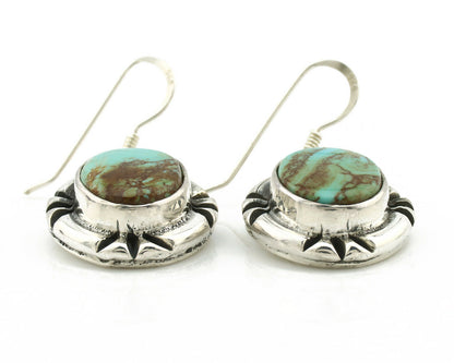 Navajo Earrings .925 Silver Kingman Turquoise Native American Artist C.80's