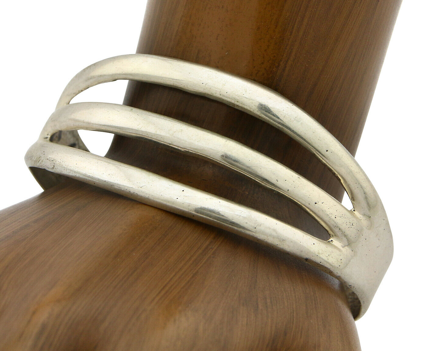 Navajo Sand Cast Bracelet .925 Silver Solid Artist Native American C.80's