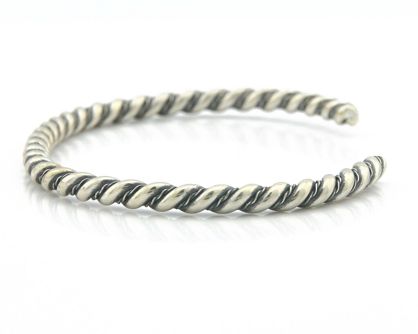 Navajo Bracelet .925 SOLID Silver Handmade Artist Tahe Circa Late 1980's