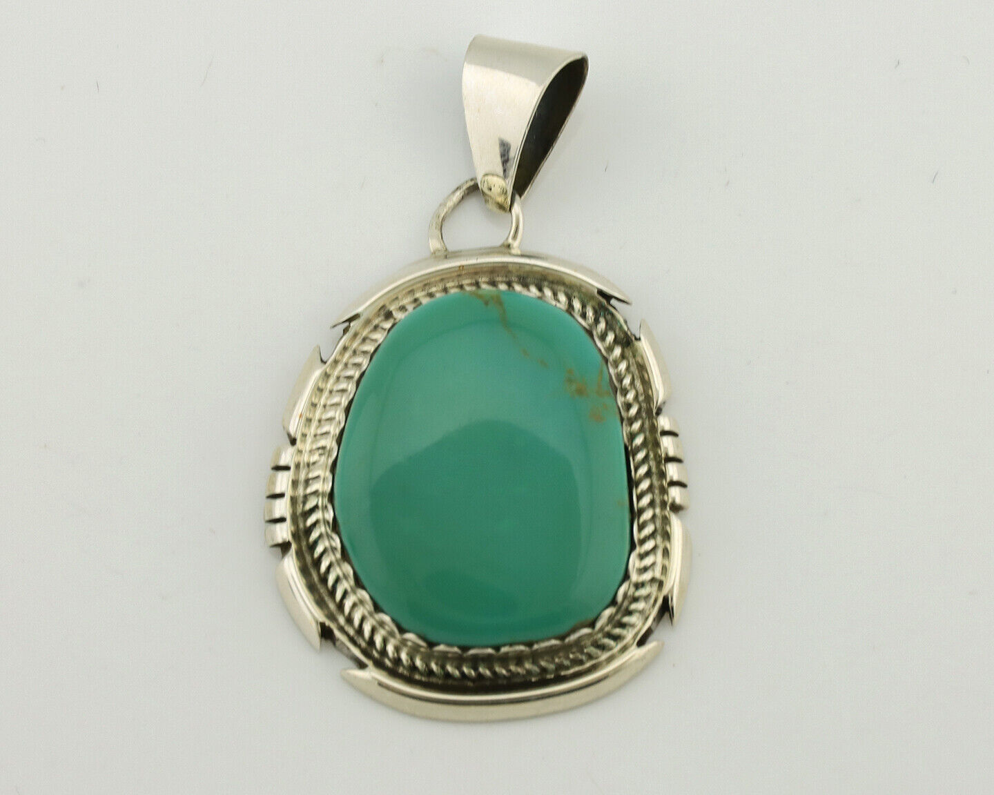 Navajo Necklace .925 Silver Arizona Turquoise Signed Jon McCray C.1980's