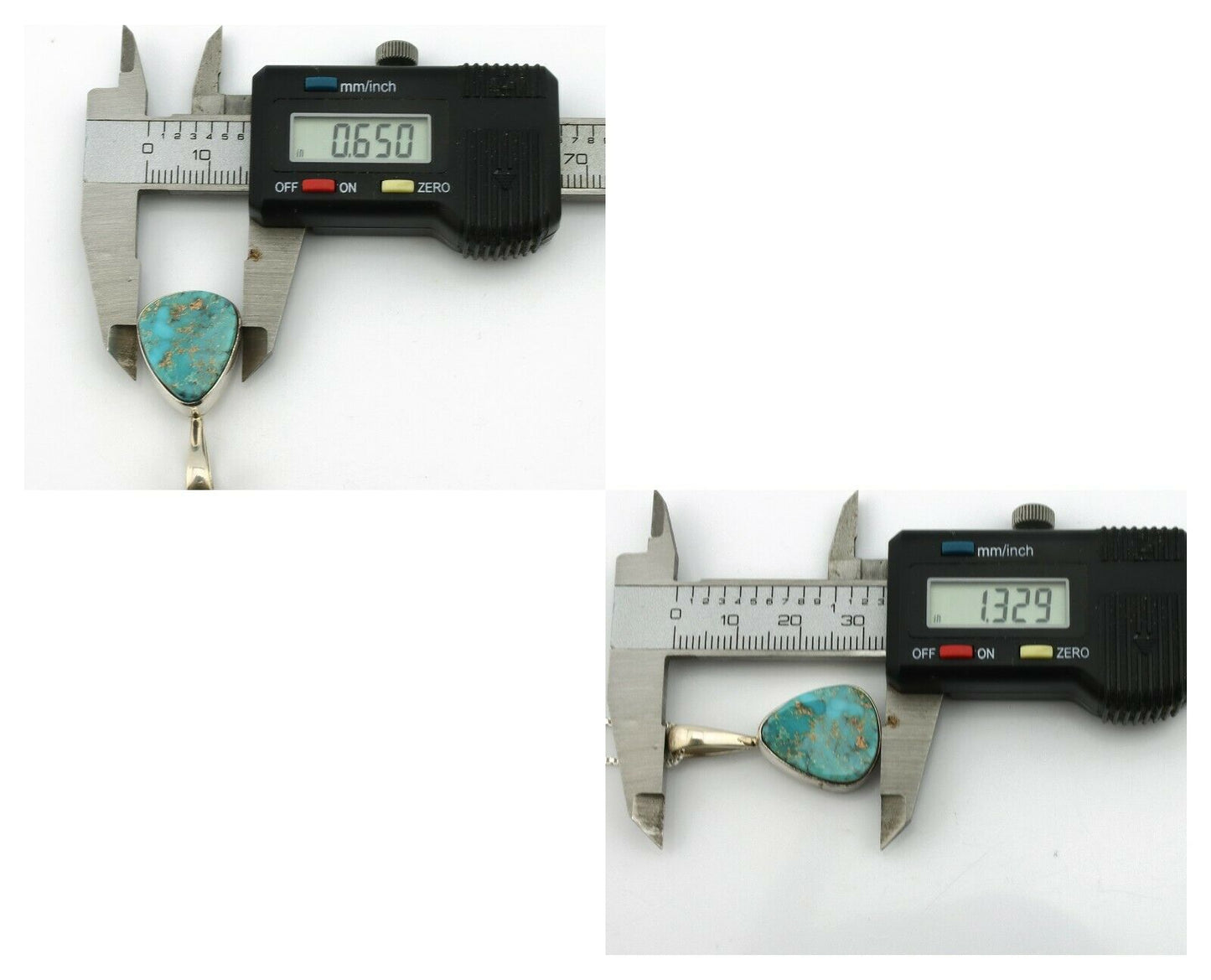 Navajo Pendant .925 Silver Pilot Mountain Turquoise Artist Signed DZ C.80's