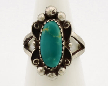 Navajo Ring .925 Silver Natural Turquoise Native American Artist C.1980's