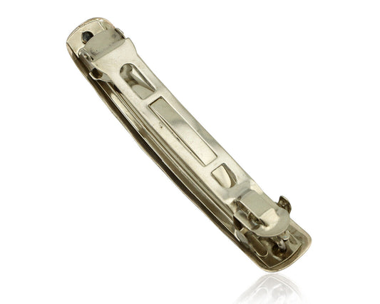 Women's Navajo Hair Clip Barrette .925 Silver Hand Stamped Artist C Montoya C80s