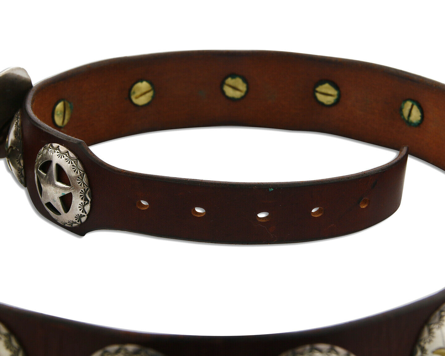 Navajo Concho Belt .925 Silver Signed Sacajawea C.80's