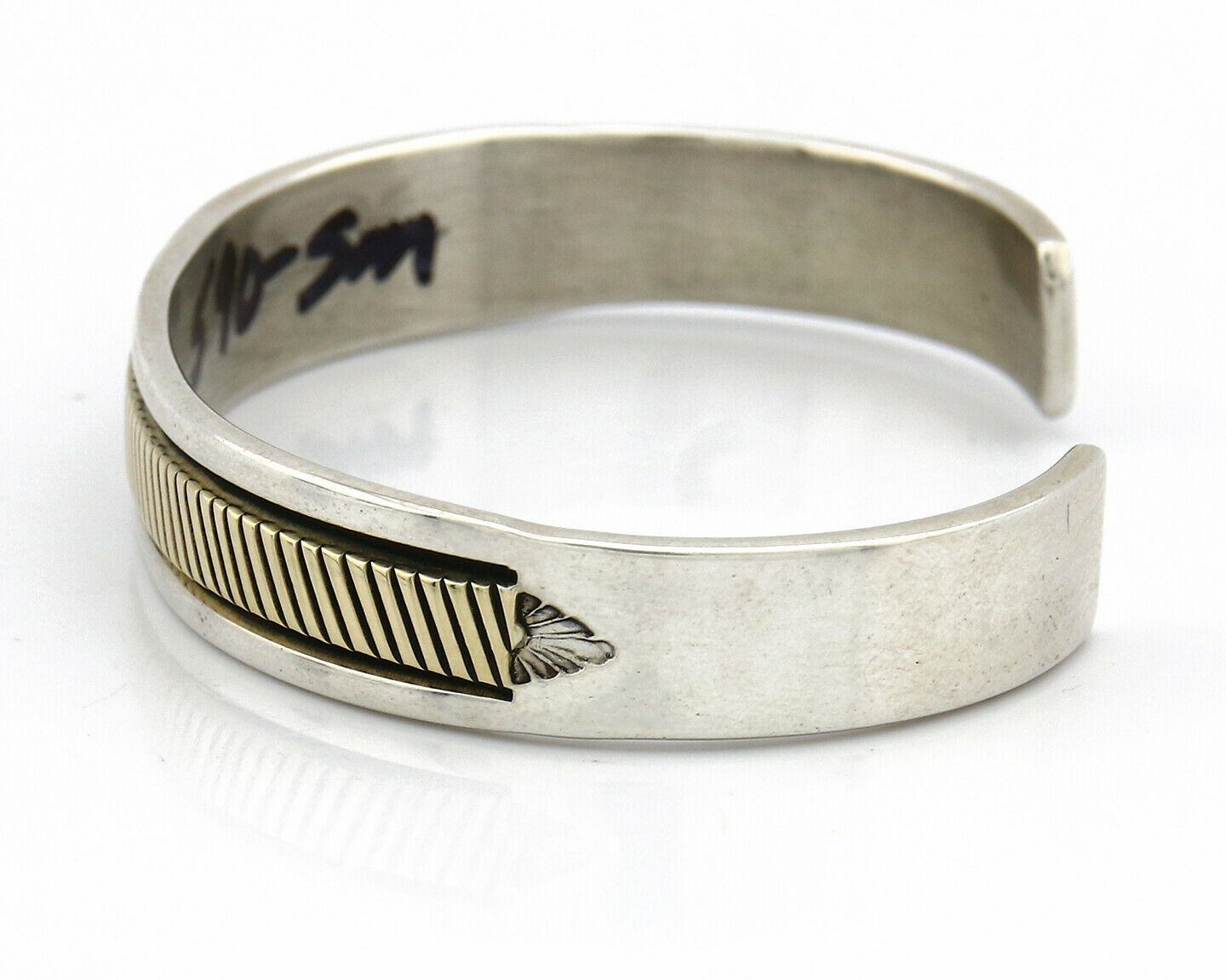 Navajo Bracelet SOLID .925 Silver & 12K Gold Filled Signed B Morgan C.80's